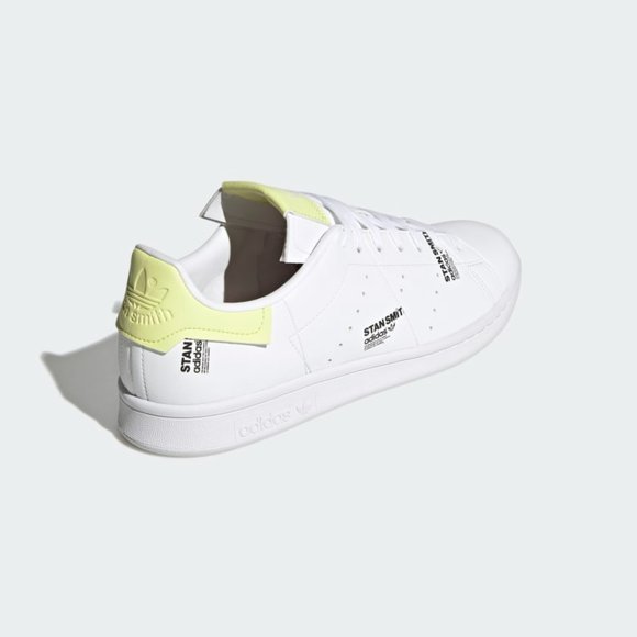 adidas Stan Smith PrimeGreen Vegan Tennis Sneaker White Yellow GV7665 Bl… - Picture 12 of 16